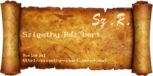 Szigethy Róbert névjegykártya