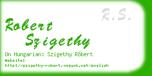 robert szigethy business card